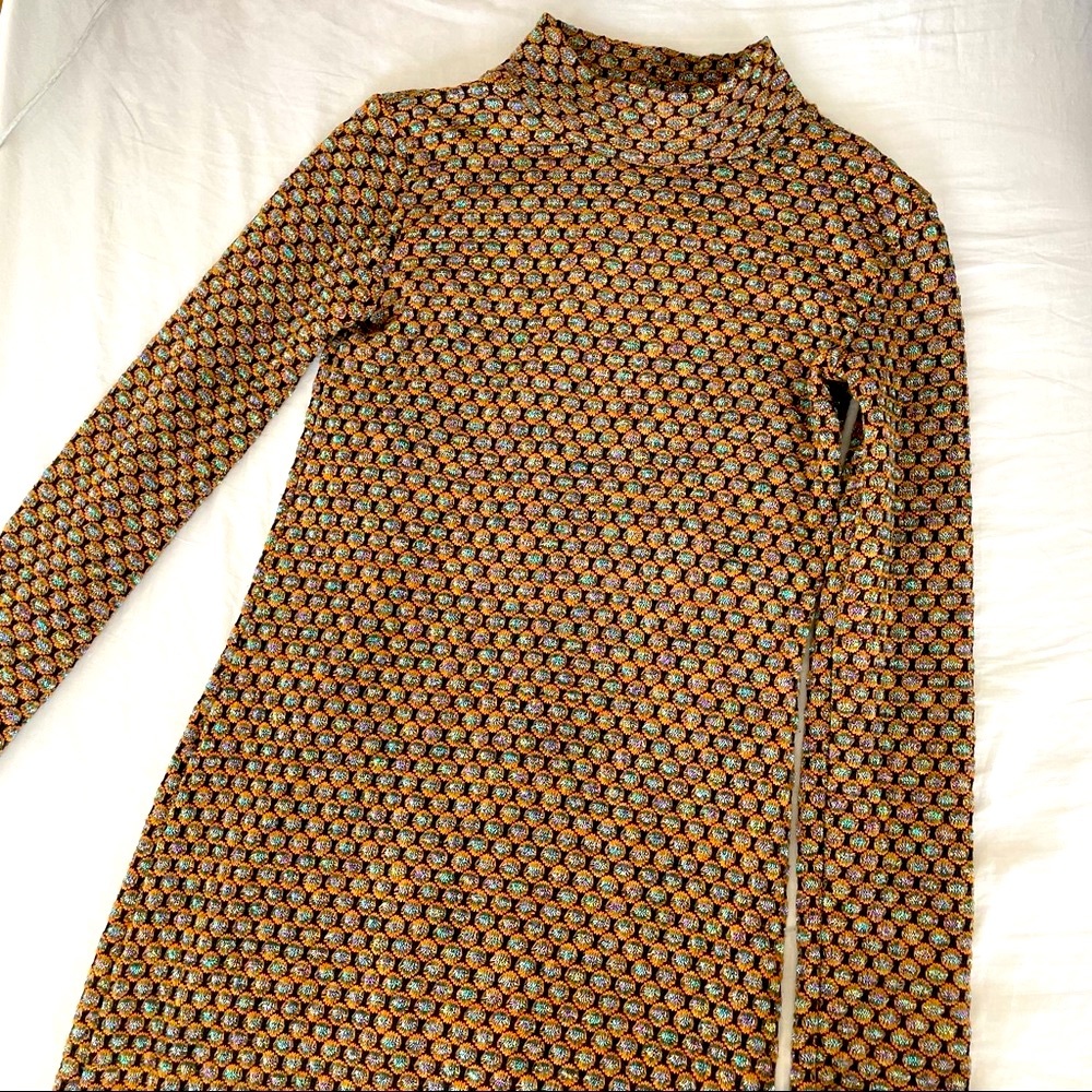 Zara Trafaluc Metallic High Neck dress